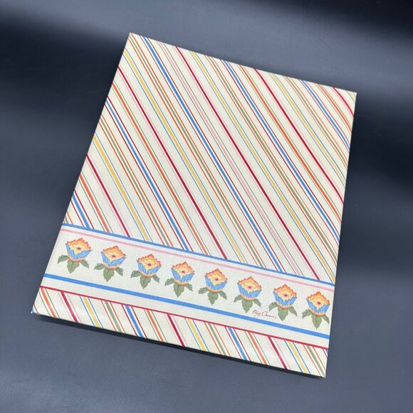 Vintage Photo Album Oleg Cassini Hallmark Floral Stripes 1970s Canada Glacier - Picture 1 of 10